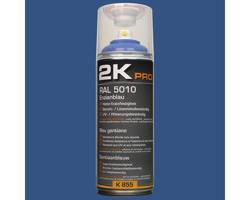 Spray 2K Pro albastru gențiană RAL 5010 pentru lucrări de vopsitorie