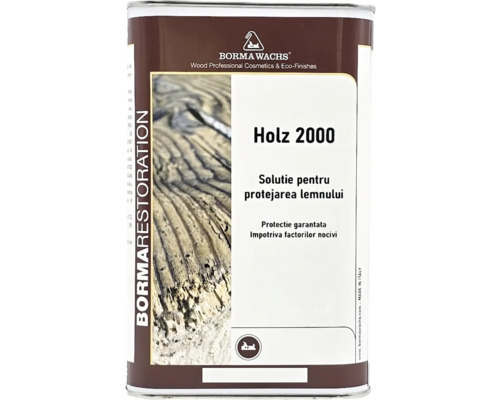 Soluție pentru protecția lemnului Borma Wachs Holz 2000 incolor 1 l Borma Wachs Holz 2000 soluție pentru protecția lemnului cutie