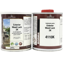 Două cutii de lac pentru lemn Borma Wachs 2K pentru exterior