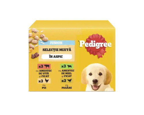 Pedigree Junior selecție mixtă în aspic pentru câini tineri