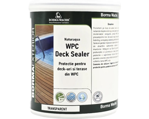 Tratament protecție pentru WPC Borma Wachs transparent 1 l Cutie etanșant pentru terase WPC transparent