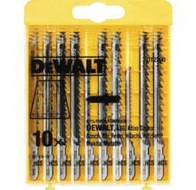 Set de lame pentru ferăstrău vertical DeWalt cu zece bucăți în ambalaj galben.