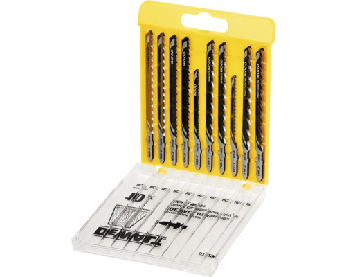 Set de lame de ferăstrău vertical pentru lemn în ambalaj galben