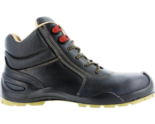 Bocanc de siguranță negru cu șireturi și talpă fixă