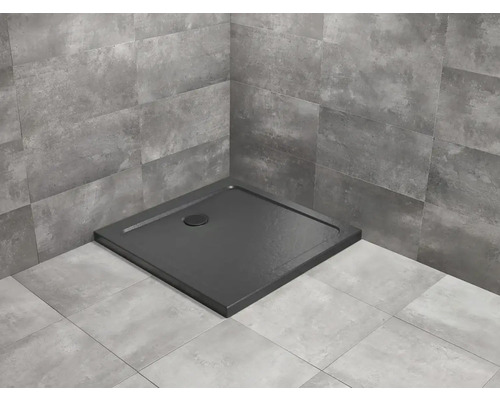 Cădiță de duș pătrată Radaway Doros C Stone Black 90x90x4,5 cm acril negru Cădiță de duș pătrată din gresie în baie