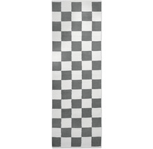 Covor cu păr lung cu model de tablă de șah