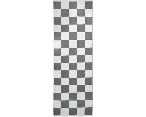 Covor cu păr lung cu model de tablă de șah