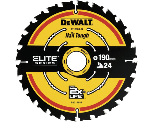 Disc de ferăstrău DeWalt cu diametrul de 190 milimetri și 24 de dinți