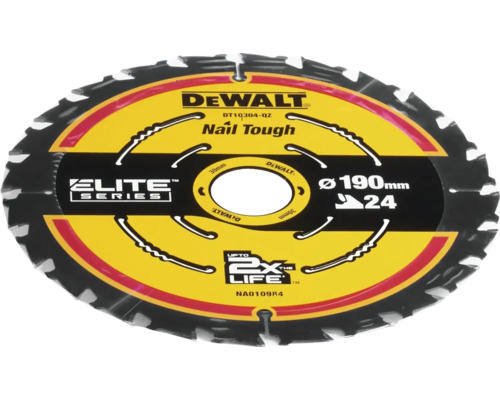 Disc de ferăstrău DeWalt cu diametrul de 190 milimetri și 24 de dinți