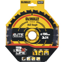 Disc de ferăstrău circular DeWalt cu diametrul de 190 milimetri, 24 de dinți și protecție împotriva cuielor în pachet