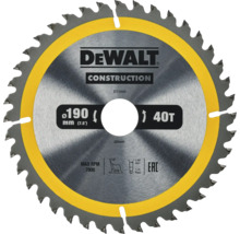 Logo DeWalt pânză de ferăstrău circular cu diametrul de 190 milimetri și 40 de dinți