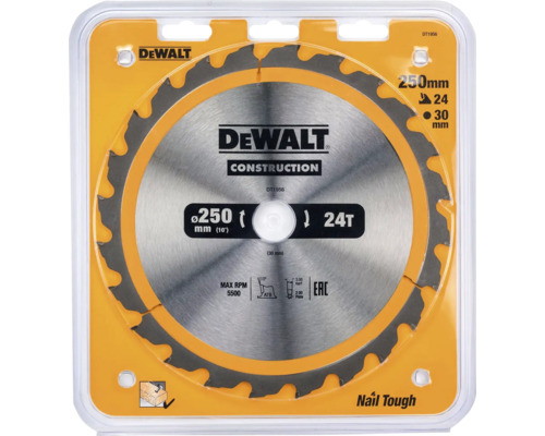 Disc de ferăstrău circular DeWalt, diametru 250 mm