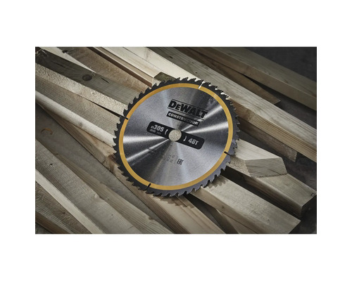 Disc de ferăstrău circular DeWalt cu diametrul de 305 milimetri și 48 de dinți pe lemn
