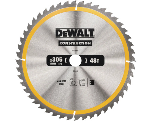 Disc de ferăstrău DeWalt cu diametrul de 305 milimetri și 48 de dinți