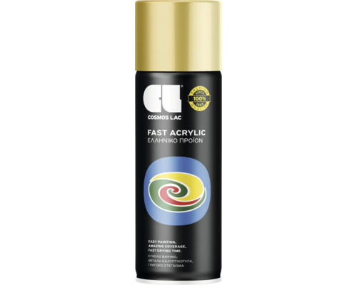 Vopsea spray Cosmos Lac Fast Acrylic auriu lucios 400 ml Spray Cosmos Lac Fast Acryl