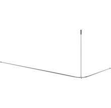 Bară de duș de colț cu suport de tavan