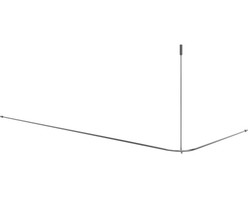 Bară de duș de colț cu suport de tavan