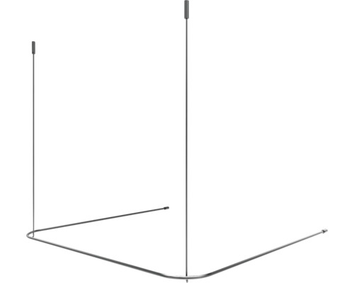 Bară de perdea de duș de colț