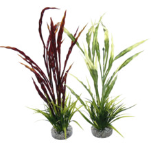 Două plante artificiale de acvariu în diferite modele