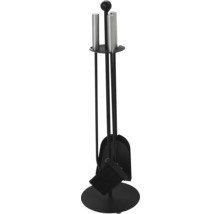 Set accesorii șemineu cu lopată, mătură, cârlig și suport
