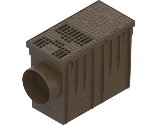 Kit cămin VODALAND Easy polipropilenă scurgere burlan maro Cutie de drenaj din plastic cu grătar
