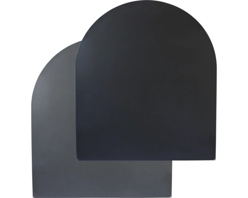 Protecție pardoseală Rotheigner 100x120 cm Doi separatori de cameră negri cu margini superioare rotunjite.