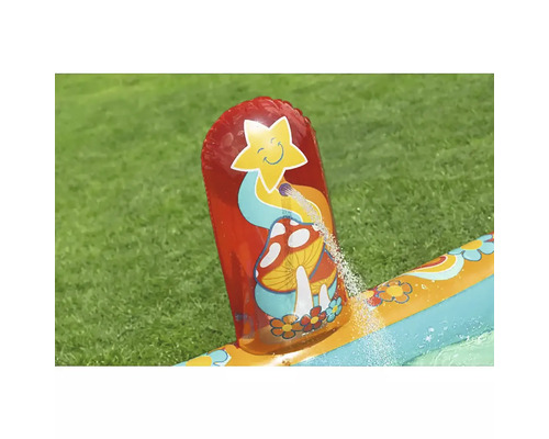 Tobogan gonflabil cu motive de stele și ciuperci pentru copii