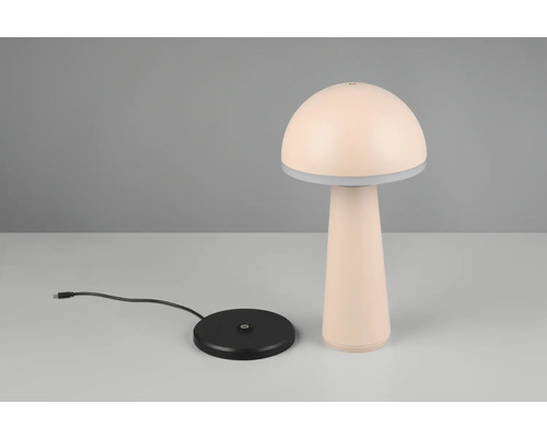 Lampă de masă în formă de ciupercă cu cablu USB și bază rotundă