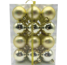 Pachet de 12 globuri de pom din plastic cu finisaj mat și lucios