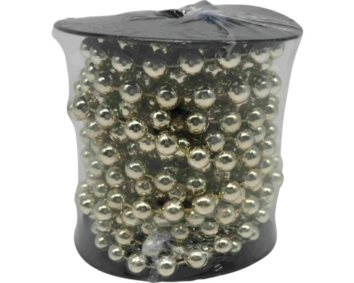 Ghirlandă mărgele pentru brad Lafiora 6 m auriu Șirag decorativ cu perle în recipient de plastic