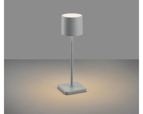 Veioză LED cu picior înalt Fernandez 5W 130 lumeni, lumină reglabilă IP54, gri Vedere de sus a unei lămpi de masă cu LED