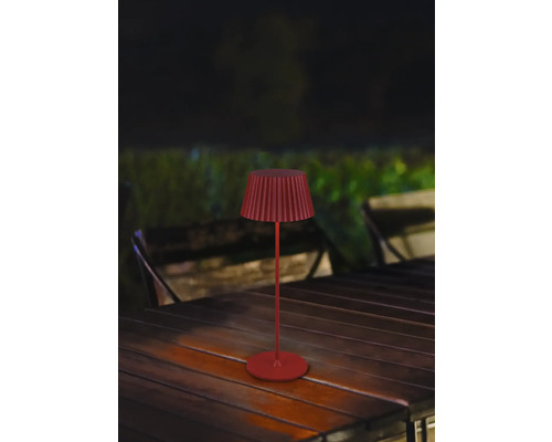 Veioză LED Suarez 2W 200 lumeni, pentru exterior IP44, încărcare USB, roșu