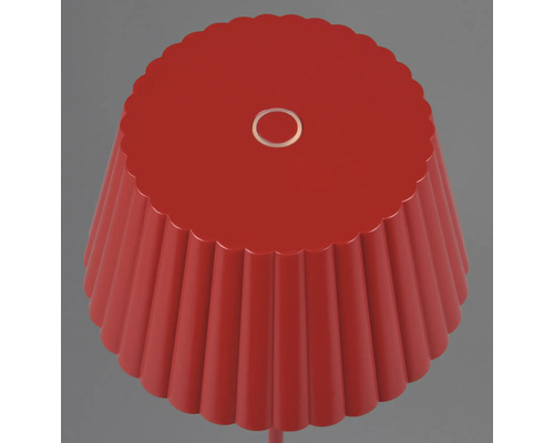 Măsuță laterală roșie cu suprafață canelată