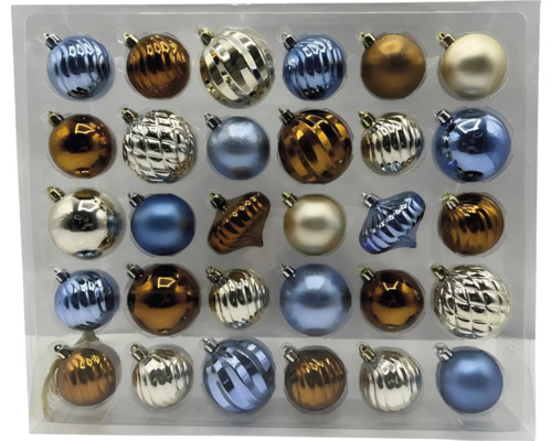 Set globuri Crăciun plastic Ø 7 cm mix candy 30 buc. Set de globuri de Crăciun în diferite modele