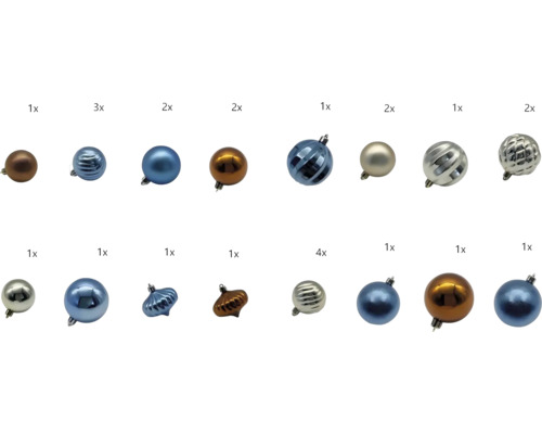 Diverse globuri de Crăciun din sticlă și plastic