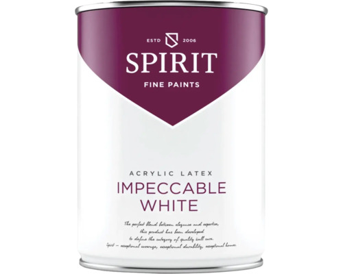Vopsea pentru interior Spirit Impeccable White albă 2,5 l Găleată cu vopsea acrilică latex Impeccable White de la Spirit Fine Paints