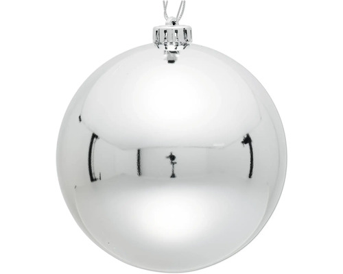 Glob Crăciun Lafiora plastic Ø 15 cm argintiu lucios Glob de Crăciun din plastic