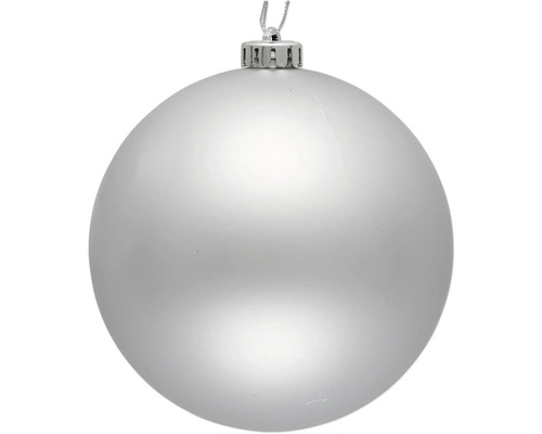 Glob Crăciun Lafiora plastic Ø 15 cm argintiu mat Glob de Crăciun de agățat