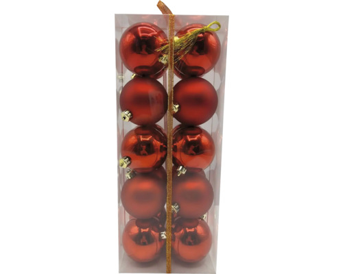 Pachet cu globuri roșii de Crăciun