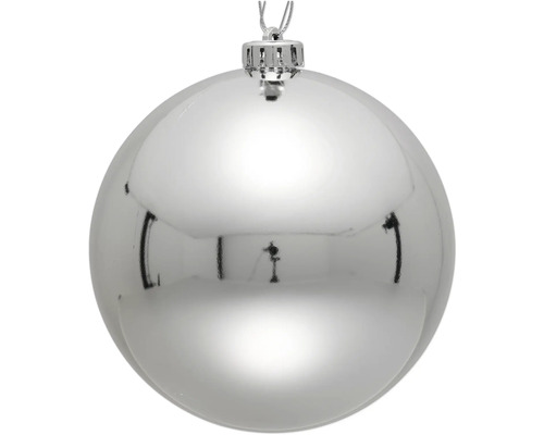 Glob Crăciun Lafiora plastic Ø 25 cm argintiu lucios Glob de Crăciun argintiu pentru agățat