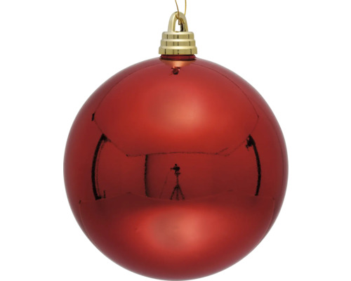 Glob Crăciun Lafiora plastic Ø 30 cm roșu lucios Glob de Crăciun roșu cu agățătoare aurie