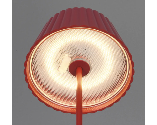 Lampă de masă roșie cu abajur