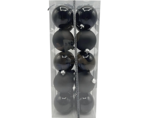 Pachet cu douăsprezece globuri negre de Crăciun