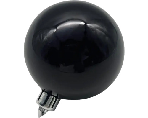 Glob de Crăciun negru cu agățătoare argintie