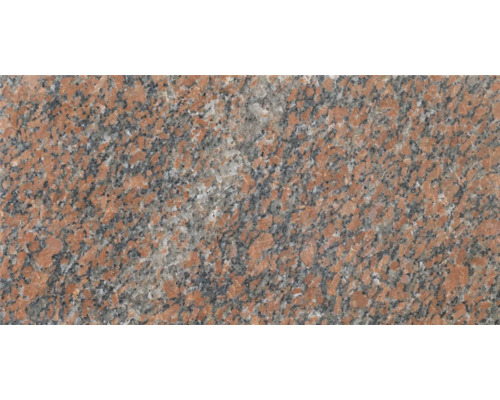 Gresie rectificată Granite Red Aswan Polished 30x60 cm Prim-plan cu placă de granit