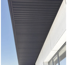 Vedere a unui tavan cu design liniar și fațadă adiacentă