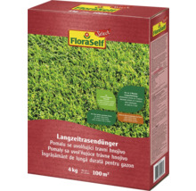 Îngrășământ de lungă durată FloraSelf pentru gazon, pentru o suprafață de până la 100 de metri pătrați, în sac de 4 kilograme