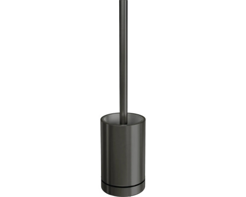 Set perie WC REIKA SAKU gun metal Perie de toaletă cu recipient pentru baie