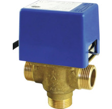 Valvă motorizată din alamă cu unitate de control albastră