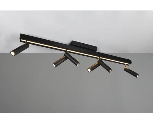 Lumină de tavan neagră cu cinci spoturi